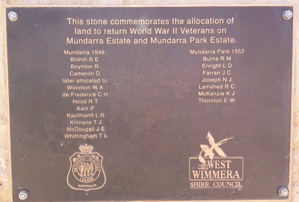 Mundarra & Mundarra Park Plaque